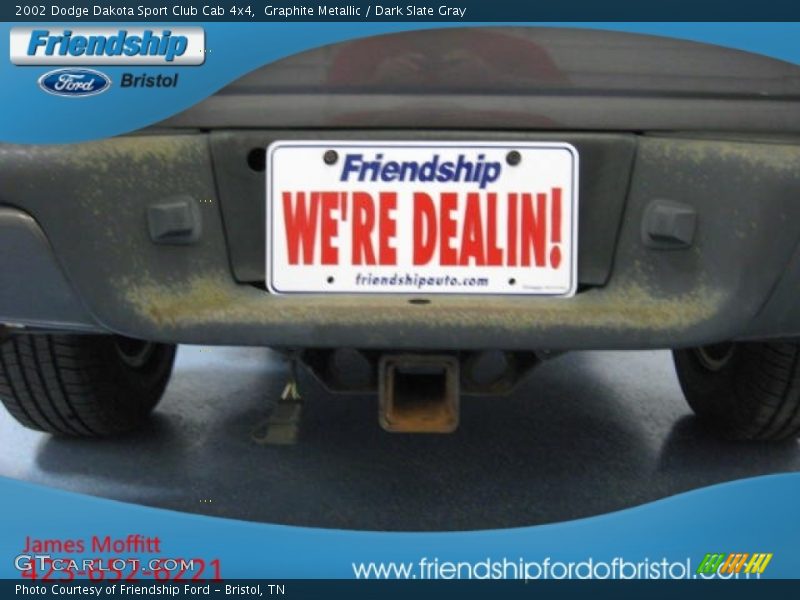 Graphite Metallic / Dark Slate Gray 2002 Dodge Dakota Sport Club Cab 4x4