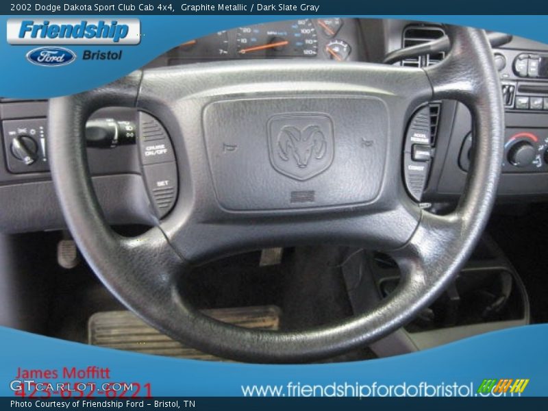 Graphite Metallic / Dark Slate Gray 2002 Dodge Dakota Sport Club Cab 4x4