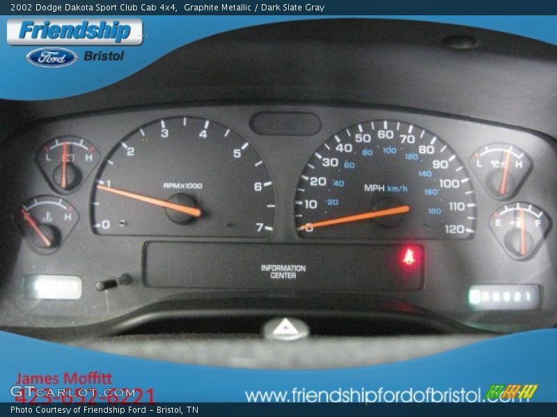 Graphite Metallic / Dark Slate Gray 2002 Dodge Dakota Sport Club Cab 4x4