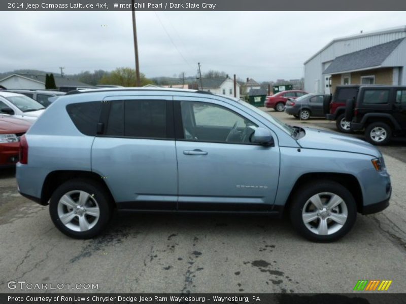 Winter Chill Pearl / Dark Slate Gray 2014 Jeep Compass Latitude 4x4