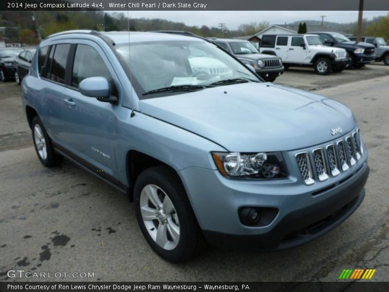 Winter Chill Pearl / Dark Slate Gray 2014 Jeep Compass Latitude 4x4