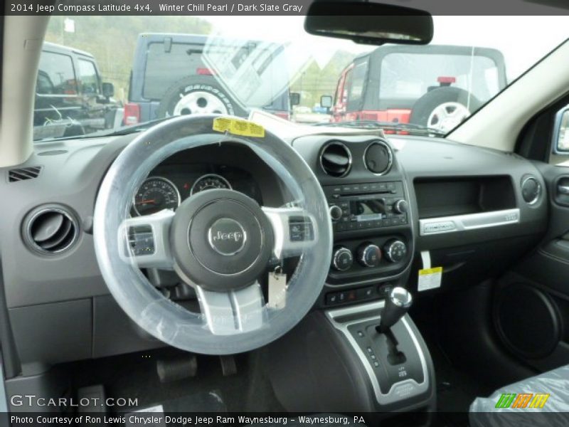 Winter Chill Pearl / Dark Slate Gray 2014 Jeep Compass Latitude 4x4
