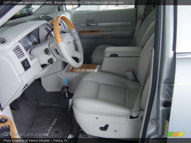Bright Silver Metallic / Dark Khaki/Light Graystone 2007 Chrysler Aspen Limited HEMI