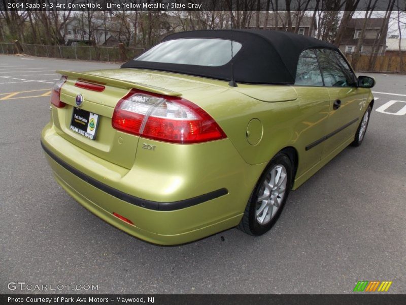 Lime Yellow Metallic / Slate Gray 2004 Saab 9-3 Arc Convertible