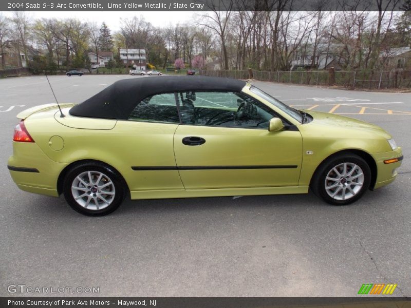 Lime Yellow Metallic / Slate Gray 2004 Saab 9-3 Arc Convertible