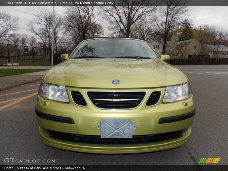 Lime Yellow Metallic / Slate Gray 2004 Saab 9-3 Arc Convertible