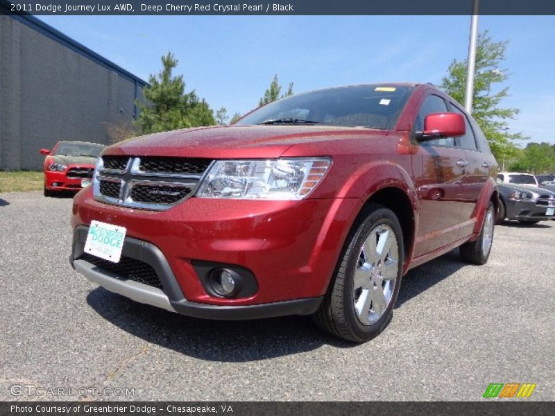 Deep Cherry Red Crystal Pearl / Black 2011 Dodge Journey Lux AWD