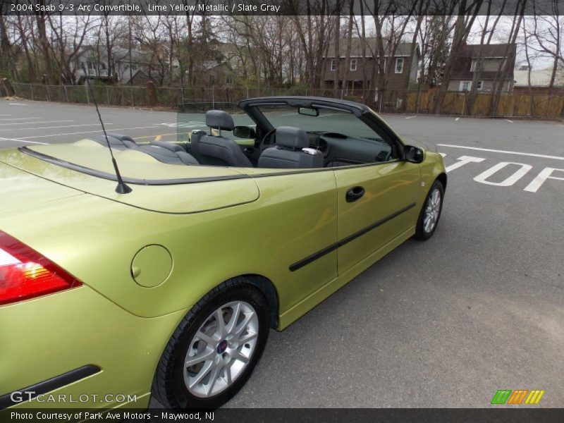 Lime Yellow Metallic / Slate Gray 2004 Saab 9-3 Arc Convertible