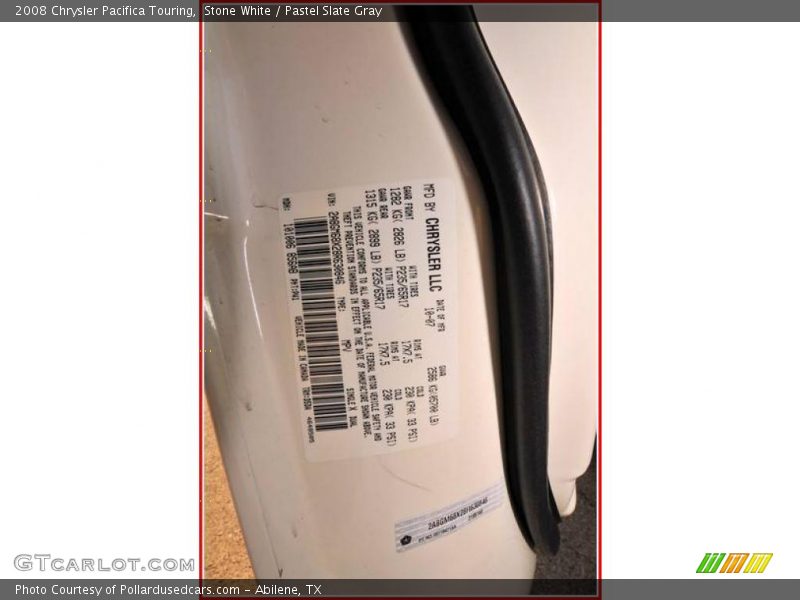 Stone White / Pastel Slate Gray 2008 Chrysler Pacifica Touring