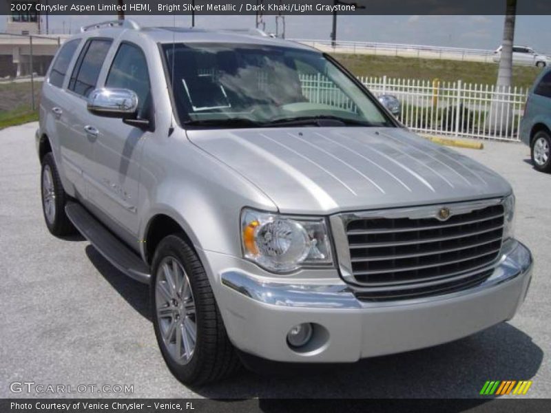 Bright Silver Metallic / Dark Khaki/Light Graystone 2007 Chrysler Aspen Limited HEMI