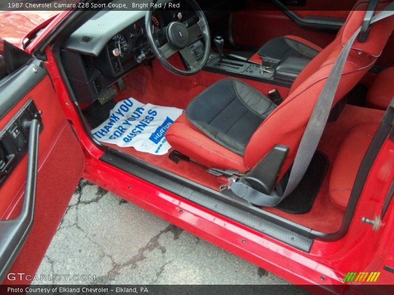  1987 Camaro Z28 Sport Coupe Red Interior