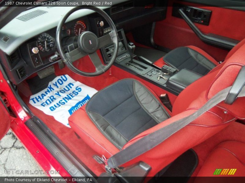 Red Interior - 1987 Camaro Z28 Sport Coupe 