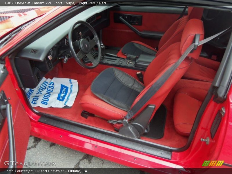 Bright Red / Red 1987 Chevrolet Camaro Z28 Sport Coupe