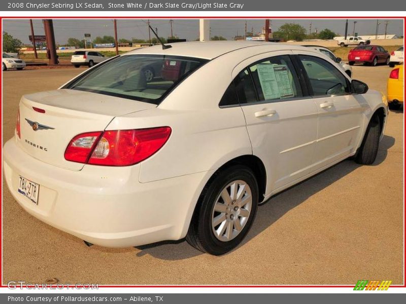 Stone White / Dark Slate Gray/Light Slate Gray 2008 Chrysler Sebring LX Sedan