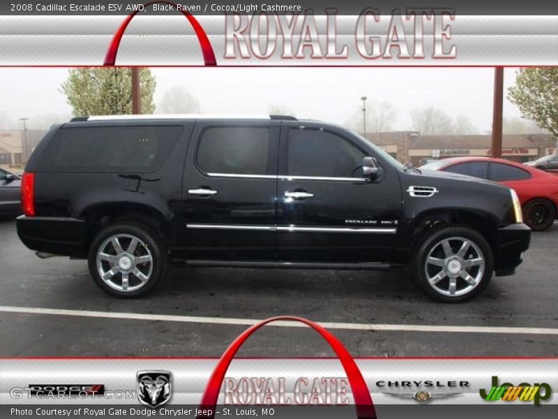 Black Raven / Cocoa/Light Cashmere 2008 Cadillac Escalade ESV AWD