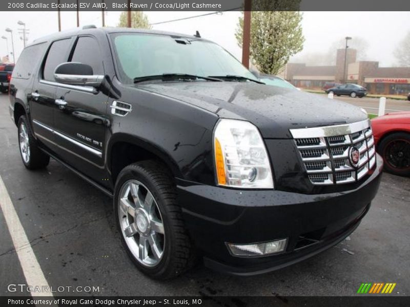 Black Raven / Cocoa/Light Cashmere 2008 Cadillac Escalade ESV AWD