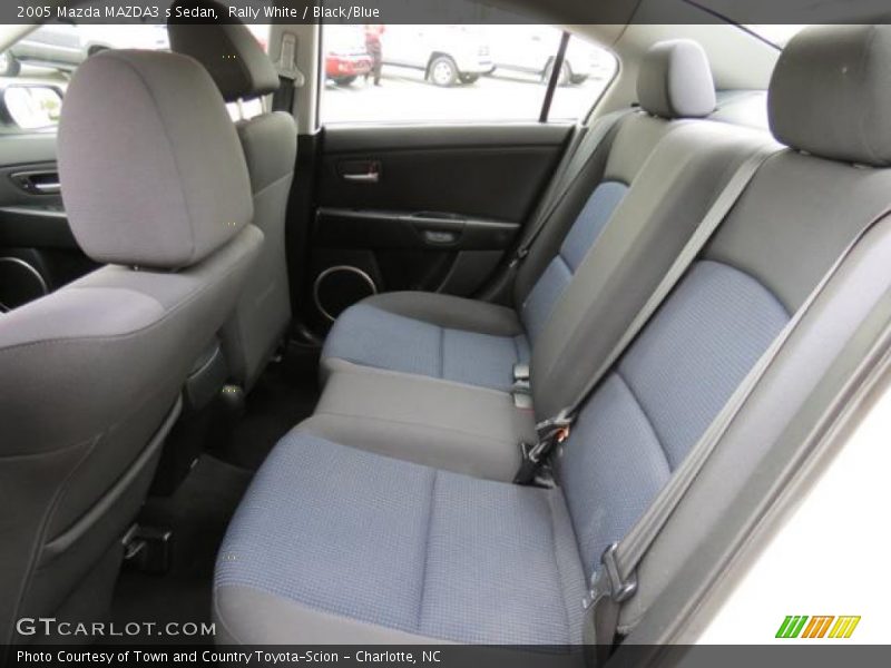 Rally White / Black/Blue 2005 Mazda MAZDA3 s Sedan