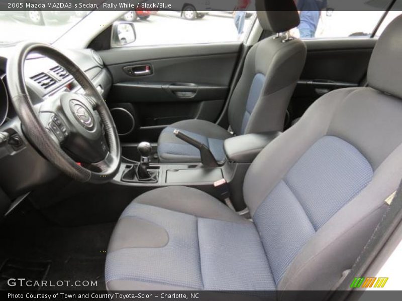 Rally White / Black/Blue 2005 Mazda MAZDA3 s Sedan