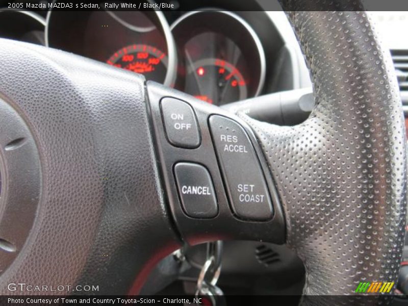 Rally White / Black/Blue 2005 Mazda MAZDA3 s Sedan
