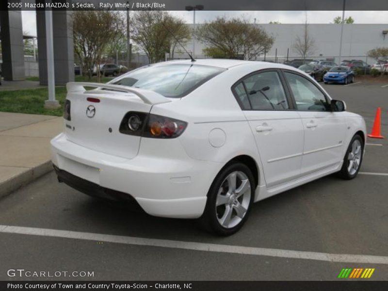 Rally White / Black/Blue 2005 Mazda MAZDA3 s Sedan
