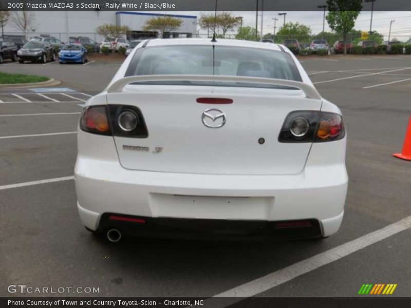 Rally White / Black/Blue 2005 Mazda MAZDA3 s Sedan
