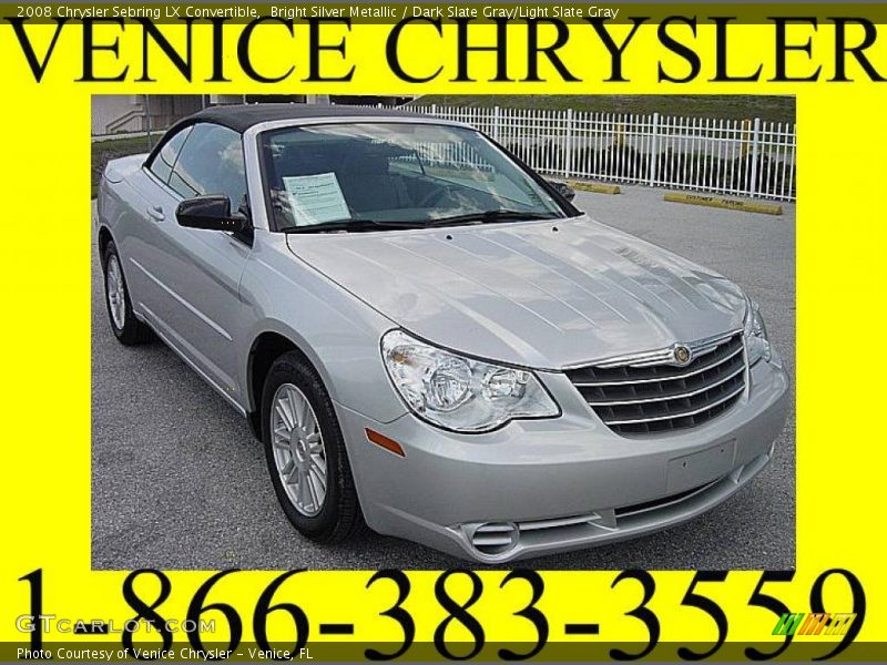 Bright Silver Metallic / Dark Slate Gray/Light Slate Gray 2008 Chrysler Sebring LX Convertible