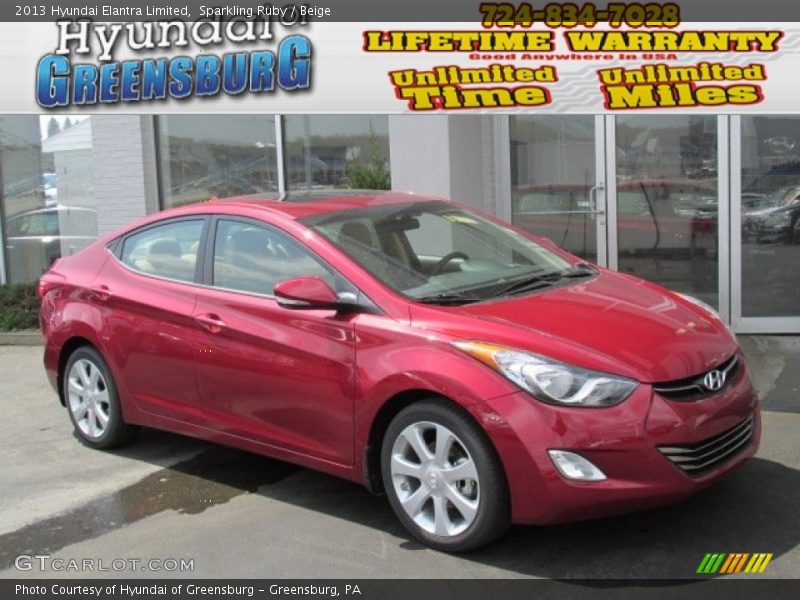 Sparkling Ruby / Beige 2013 Hyundai Elantra Limited