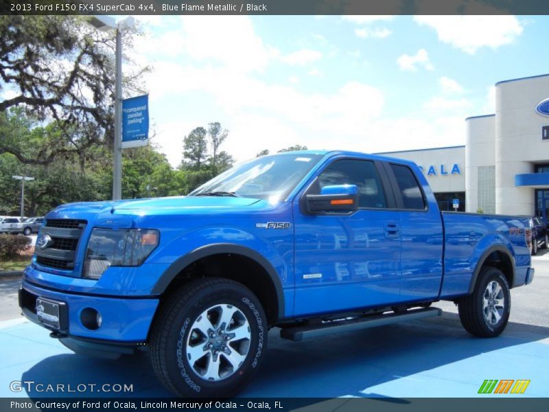 Blue Flame Metallic / Black 2013 Ford F150 FX4 SuperCab 4x4