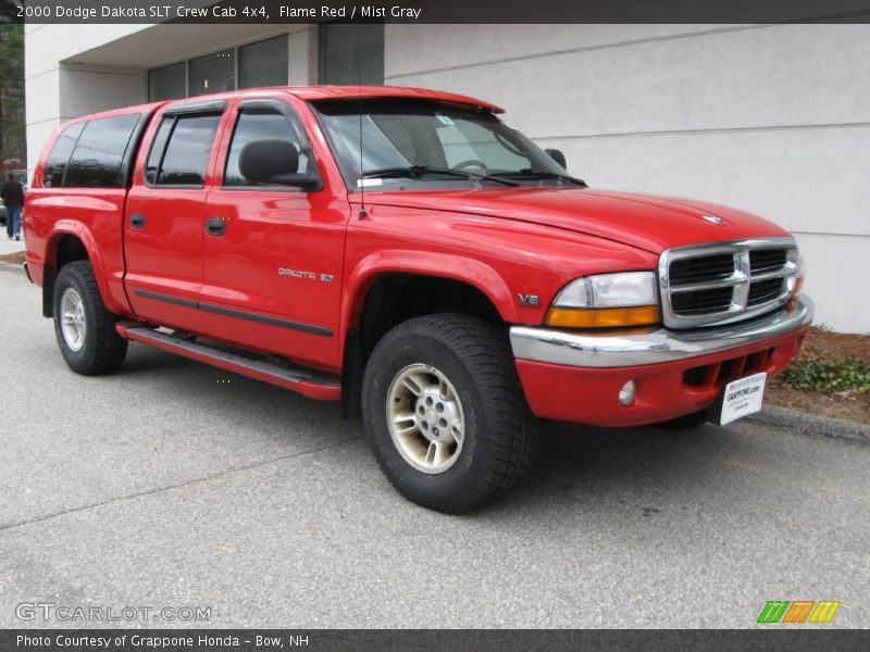 Flame Red / Mist Gray 2000 Dodge Dakota SLT Crew Cab 4x4