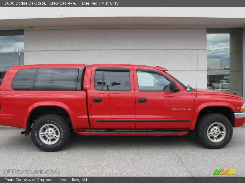 Flame Red / Mist Gray 2000 Dodge Dakota SLT Crew Cab 4x4