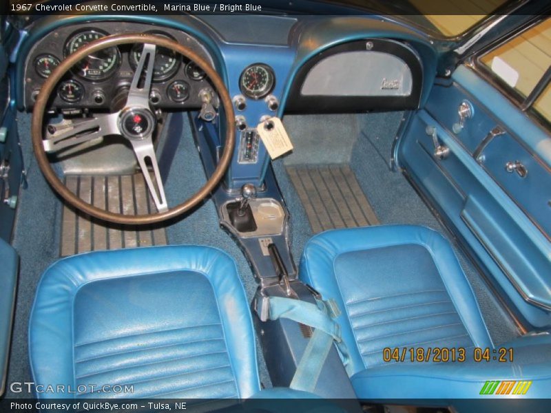 Bright Blue Interior - 1967 Corvette Convertible 