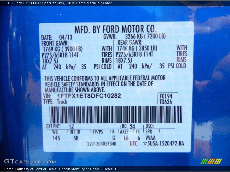 Blue Flame Metallic / Black 2013 Ford F150 FX4 SuperCab 4x4