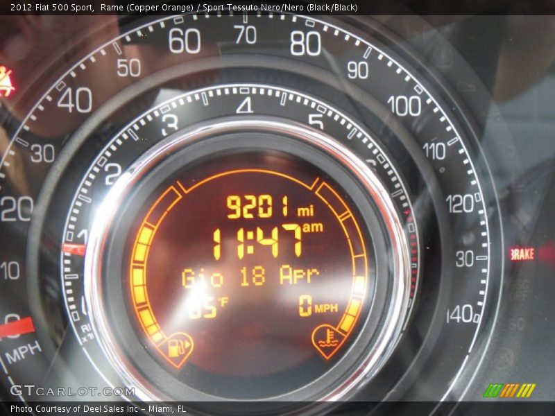 Rame (Copper Orange) / Sport Tessuto Nero/Nero (Black/Black) 2012 Fiat 500 Sport