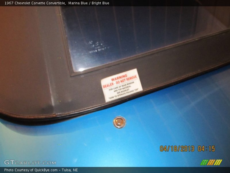 Marina Blue / Bright Blue 1967 Chevrolet Corvette Convertible