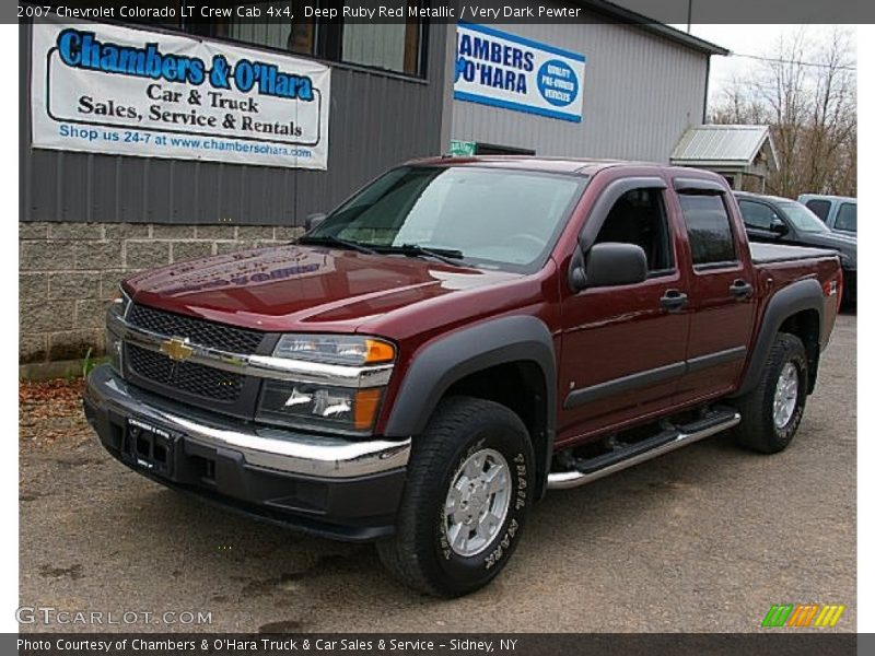 Deep Ruby Red Metallic / Very Dark Pewter 2007 Chevrolet Colorado LT Crew Cab 4x4