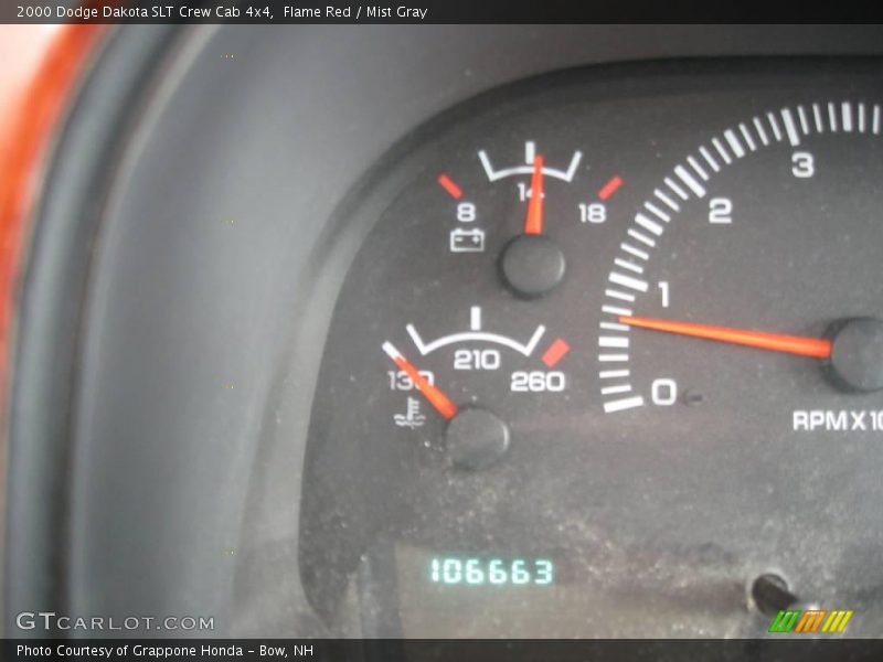 Flame Red / Mist Gray 2000 Dodge Dakota SLT Crew Cab 4x4