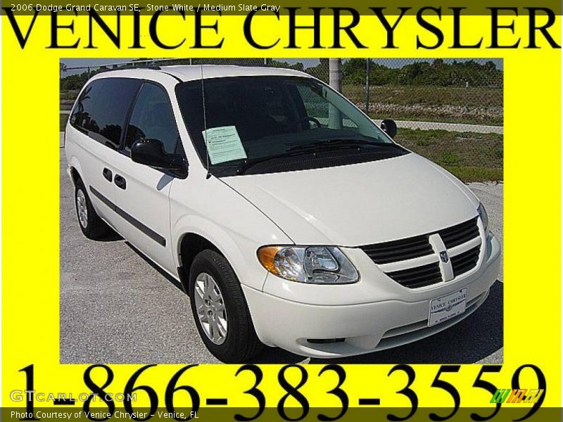 Stone White / Medium Slate Gray 2006 Dodge Grand Caravan SE