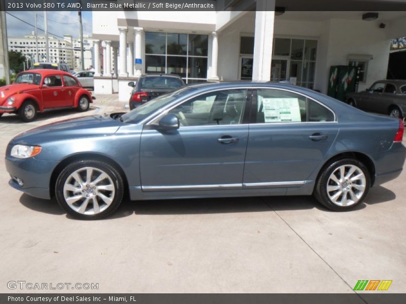 Biarritz Blue Metallic / Soft Beige/Anthracite 2013 Volvo S80 T6 AWD