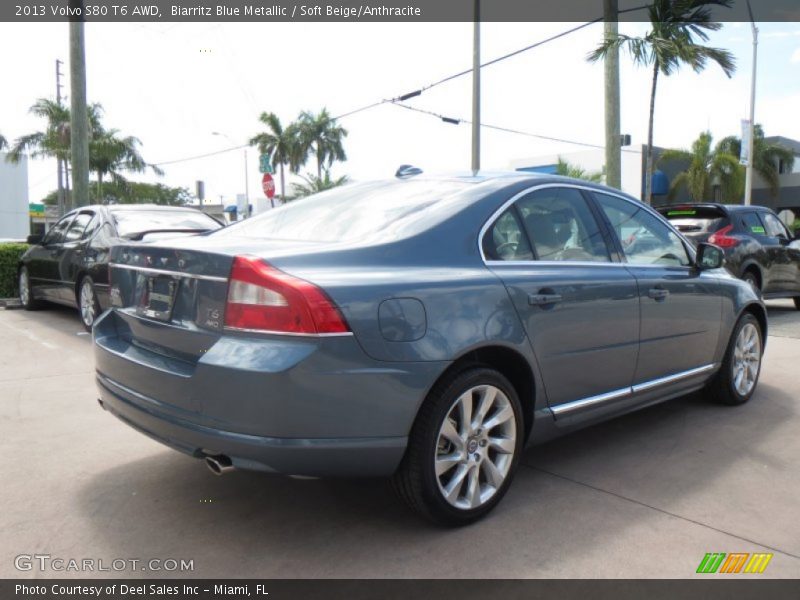 Biarritz Blue Metallic / Soft Beige/Anthracite 2013 Volvo S80 T6 AWD