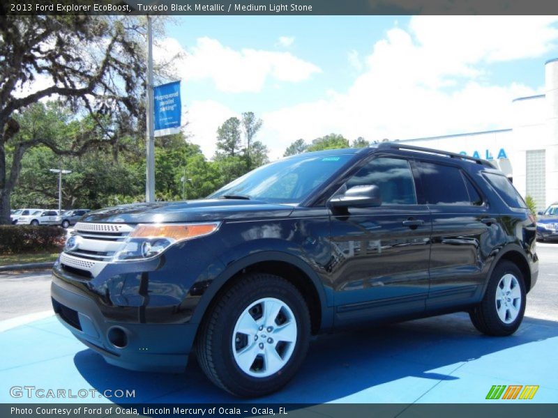 Tuxedo Black Metallic / Medium Light Stone 2013 Ford Explorer EcoBoost