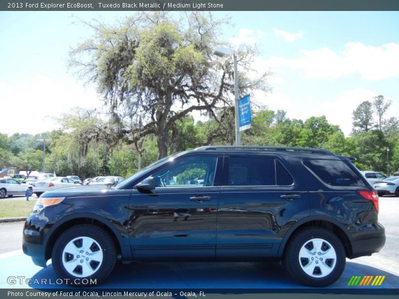 Tuxedo Black Metallic / Medium Light Stone 2013 Ford Explorer EcoBoost