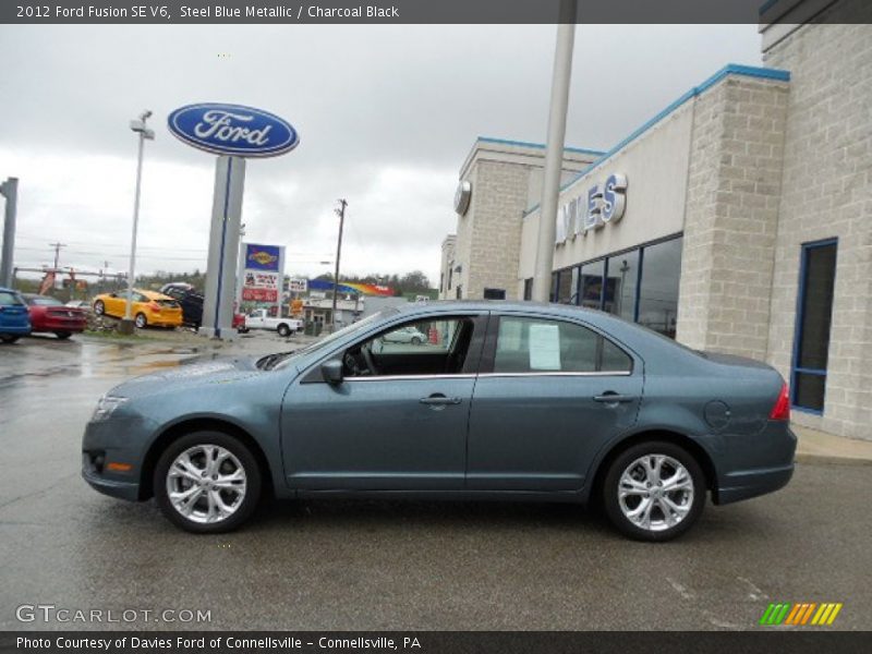 Steel Blue Metallic / Charcoal Black 2012 Ford Fusion SE V6