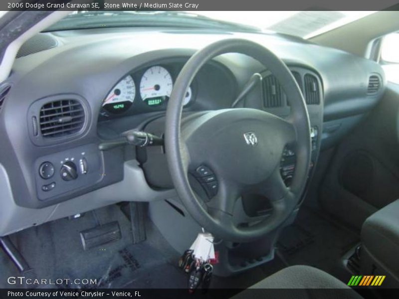 Stone White / Medium Slate Gray 2006 Dodge Grand Caravan SE