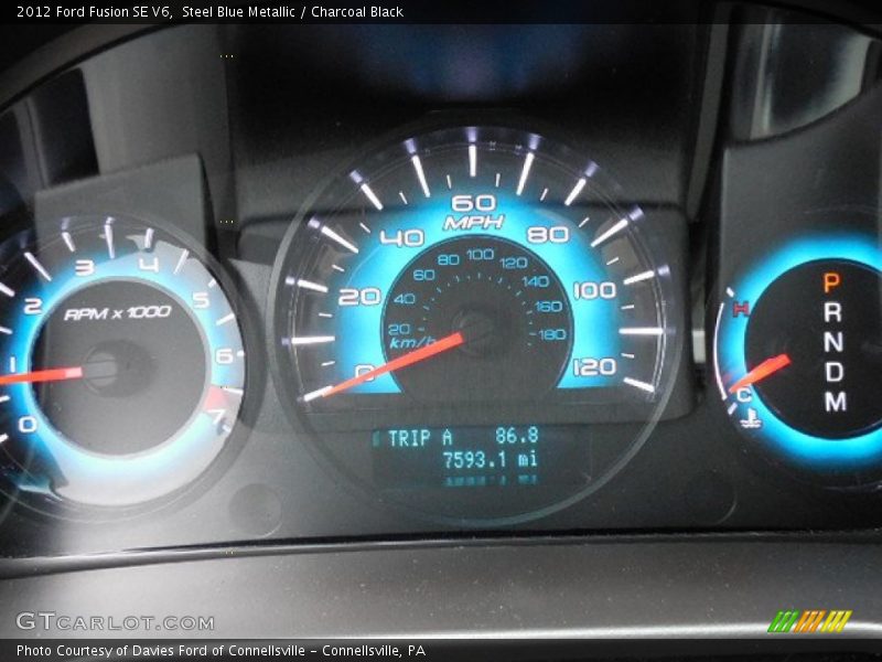 Steel Blue Metallic / Charcoal Black 2012 Ford Fusion SE V6
