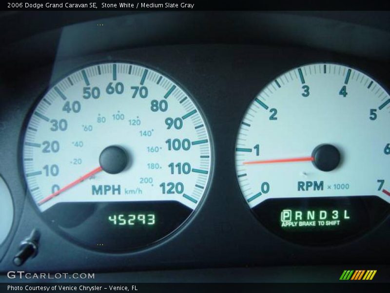 Stone White / Medium Slate Gray 2006 Dodge Grand Caravan SE