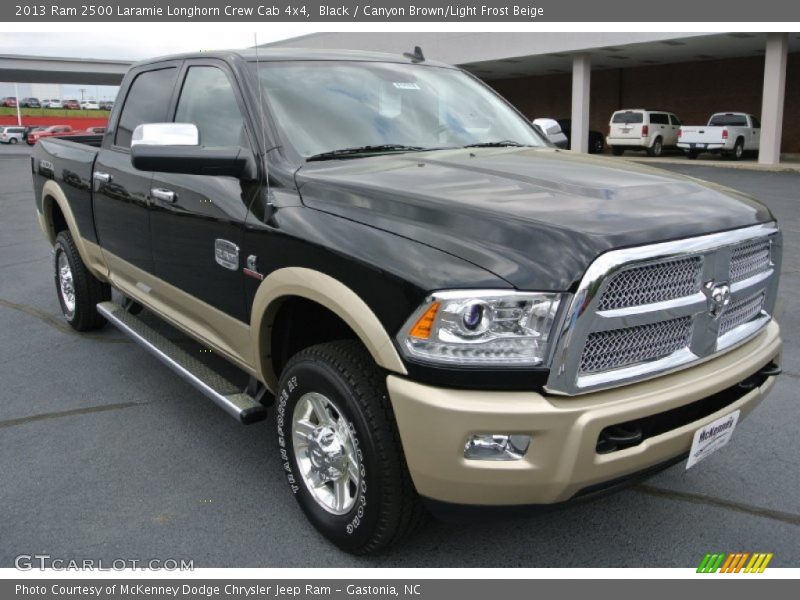 Black / Canyon Brown/Light Frost Beige 2013 Ram 2500 Laramie Longhorn Crew Cab 4x4