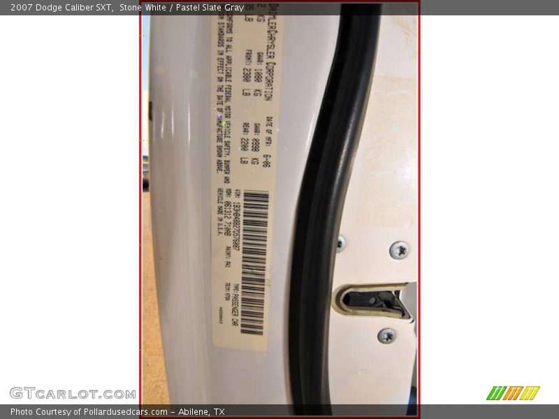 Stone White / Pastel Slate Gray 2007 Dodge Caliber SXT