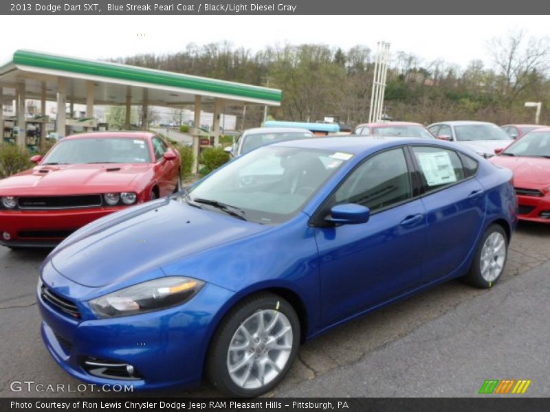 Blue Streak Pearl Coat / Black/Light Diesel Gray 2013 Dodge Dart SXT