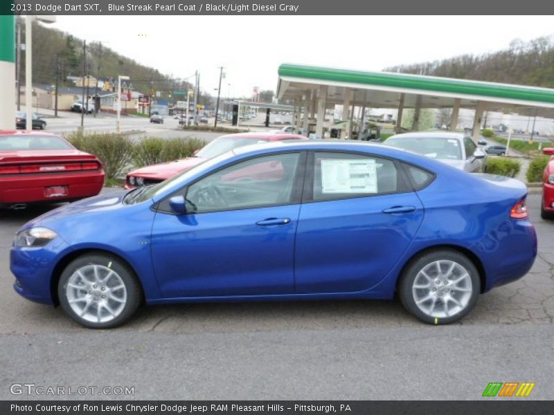 Blue Streak Pearl Coat / Black/Light Diesel Gray 2013 Dodge Dart SXT