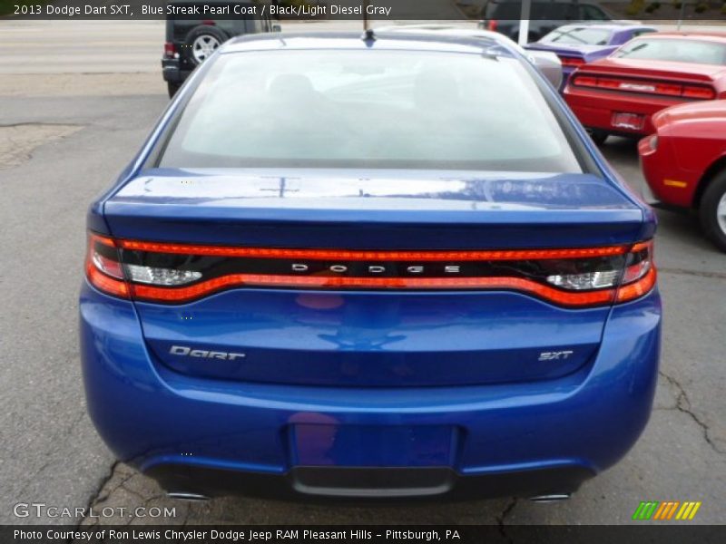 Blue Streak Pearl Coat / Black/Light Diesel Gray 2013 Dodge Dart SXT